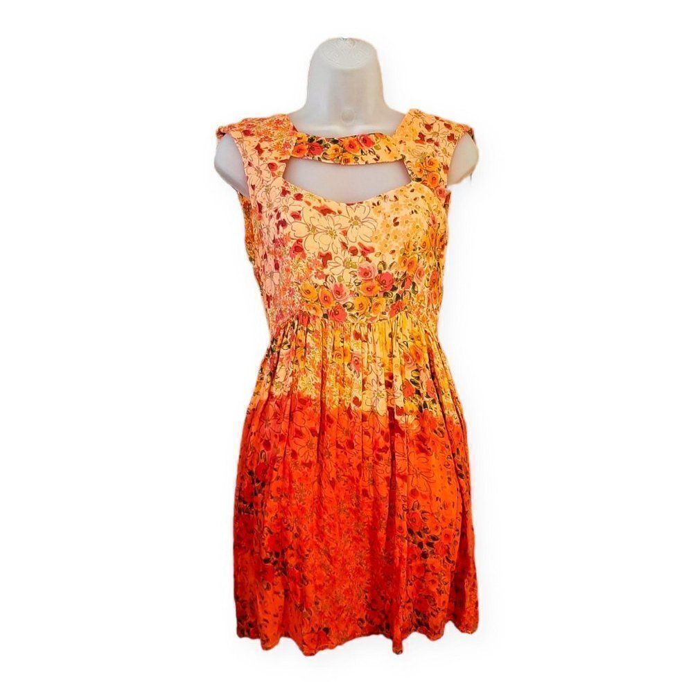 Urban Renewal Yellow and Orange Floral Mini Dress